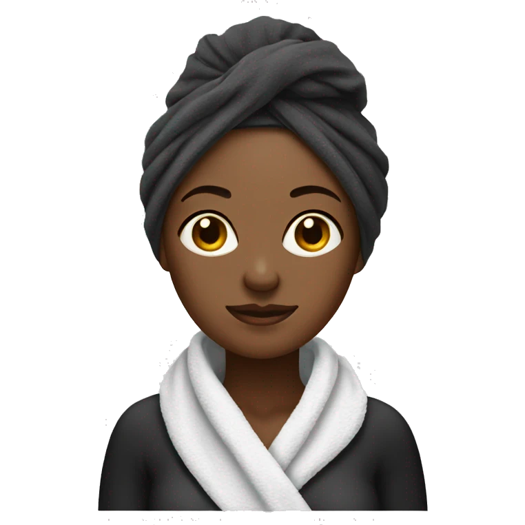 Black lady with towel on head emoji