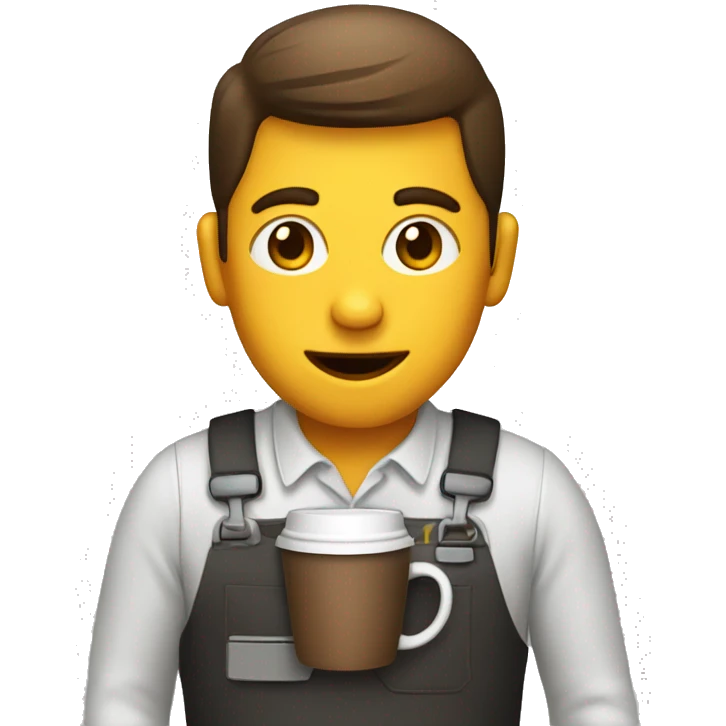 worker with coffee emoji