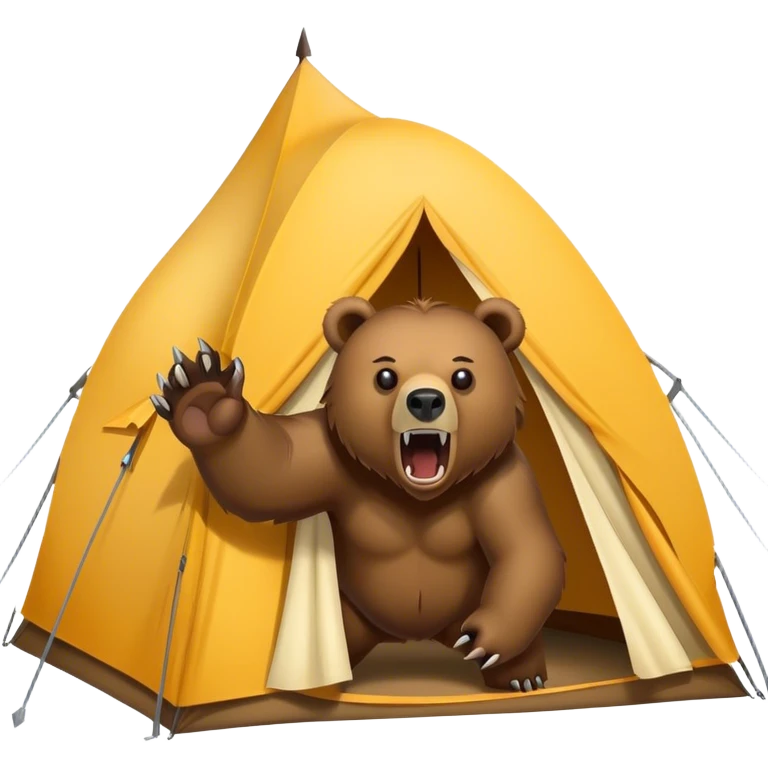 grizzly bear attacking a tent emoji