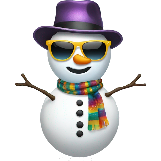 Disco snowman with sunglasses emoji