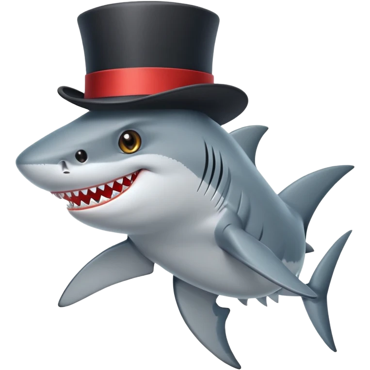 shark wearing a top hat emoji