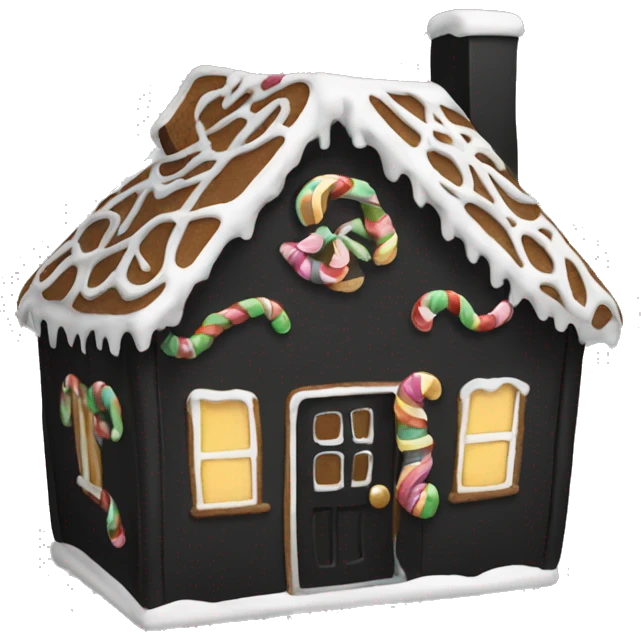 Black gingerbread house  emoji