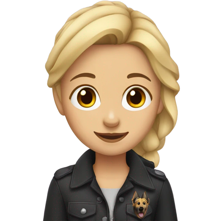 Blonde girl with German shepherd  emoji