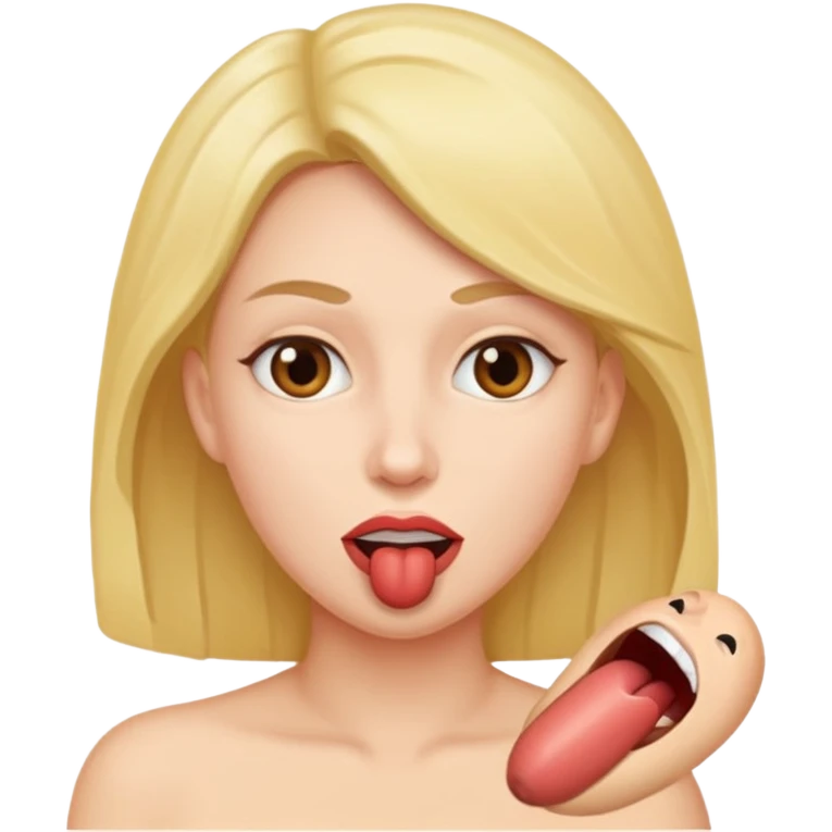 Mulher com a boca no pênis do homem emoji