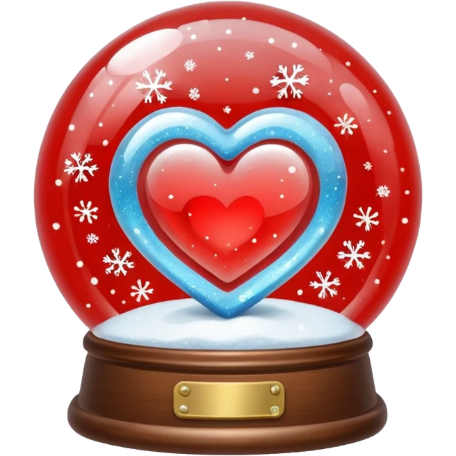 Heart-shaped snow globe emoji
