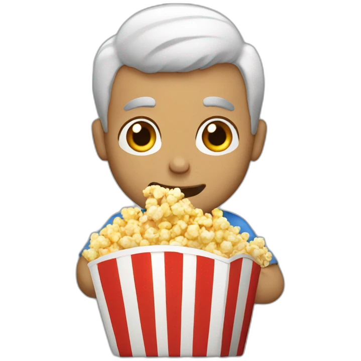 guy eating popcorn emoji