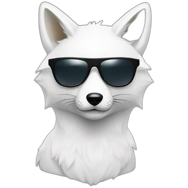 White fox with sunglasses emoji