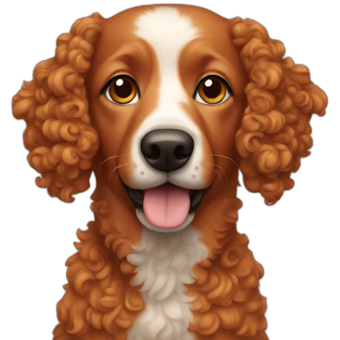 Ginger curly dog emoji