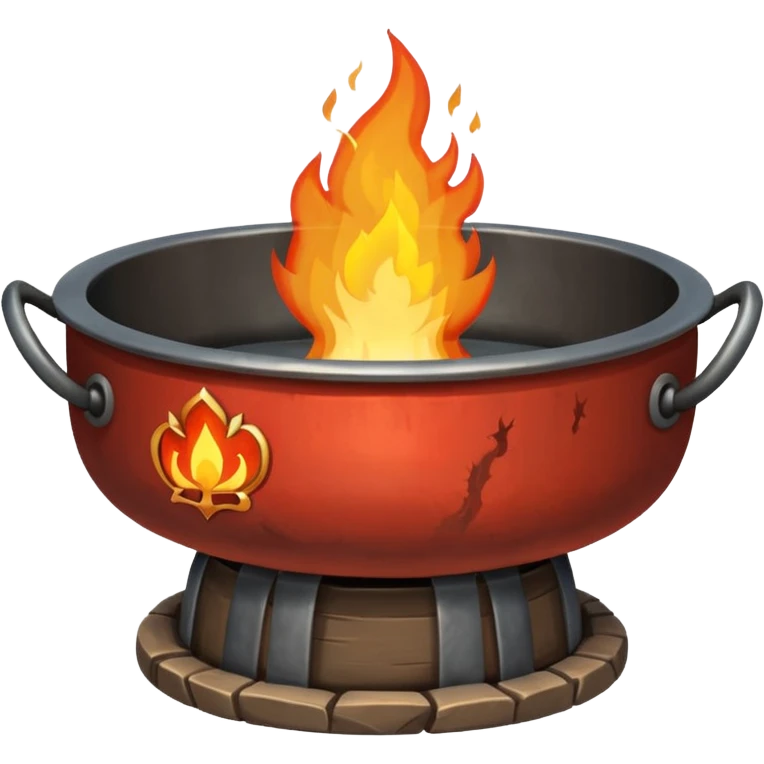 can you make a really medieval looking spiritual metal fire basin with a big fire coming out of the top emoji
