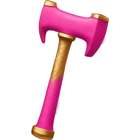 Pink and gold hammer emoji