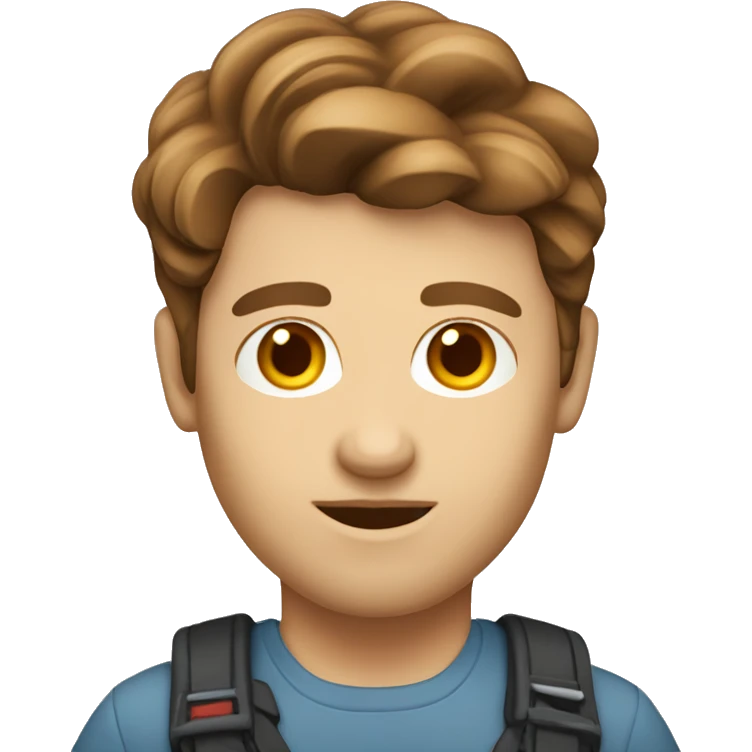Caucasian brown hair software developer emoji