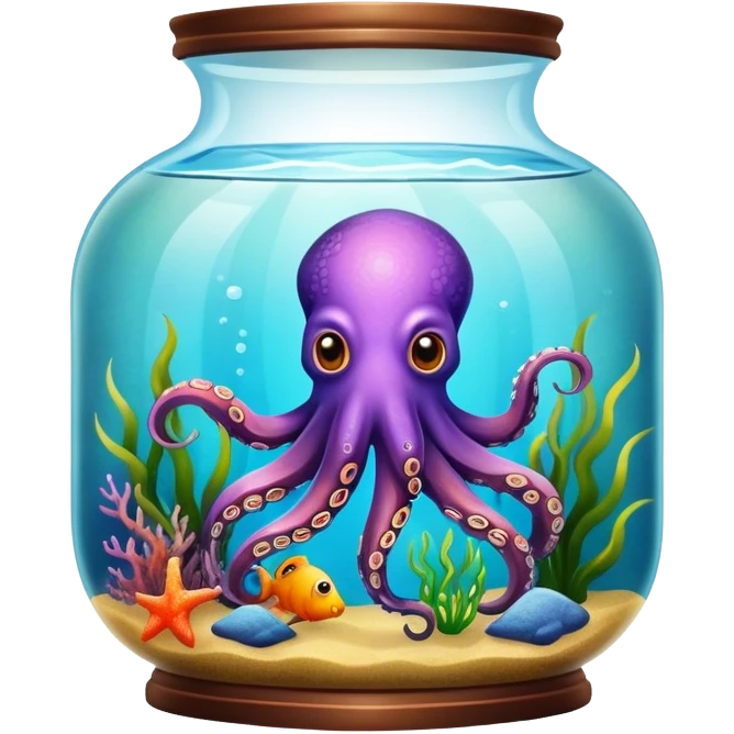 Octopus in fish tank emoji