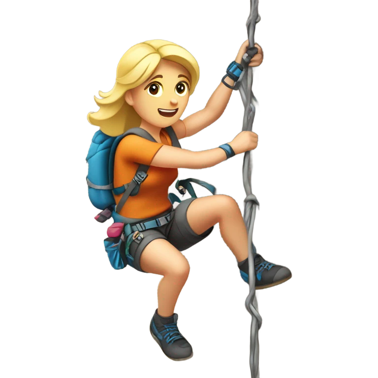 rock climber woman blonde emoji