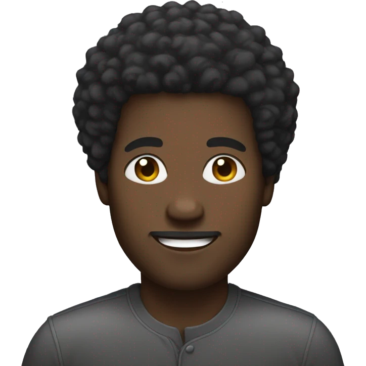 black man with afro hairs emoji