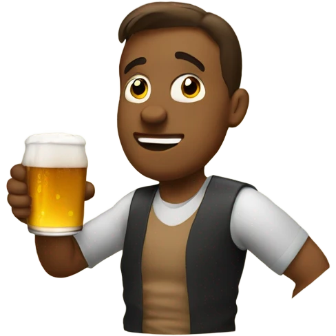 Drinking a beer emoji