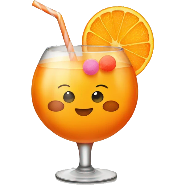 Orange drink with candy emoji