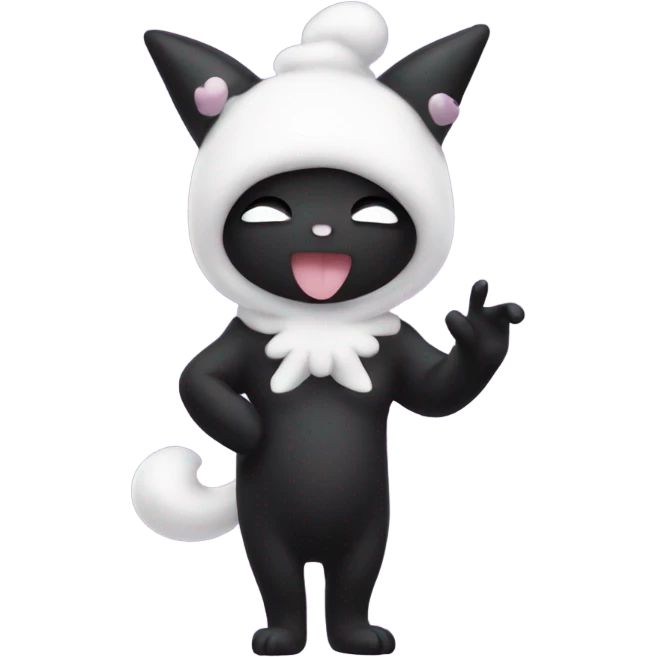 Kuromi blowing a kiss emoji