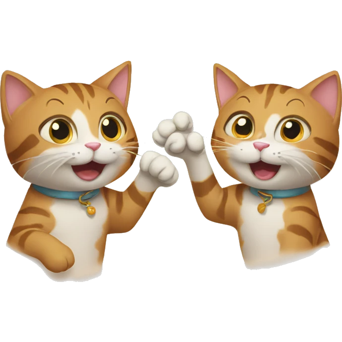 two cats celebrating emoji