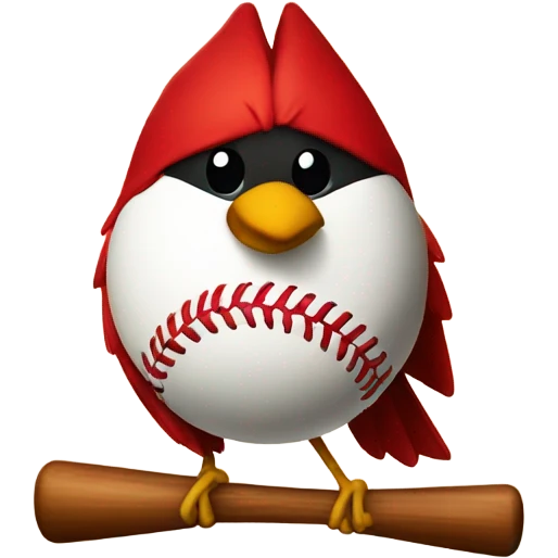 Cardinal with a baseball  emoji