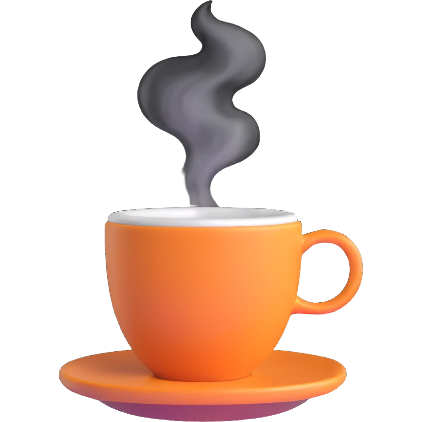 coffee cup with steam rising emoji