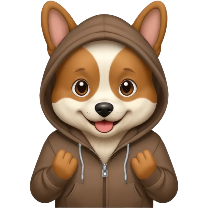 Dog wearing hoodie  emoji
