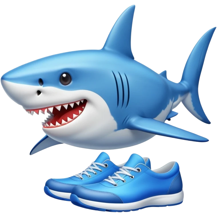tiburón con zapatos azules emoji