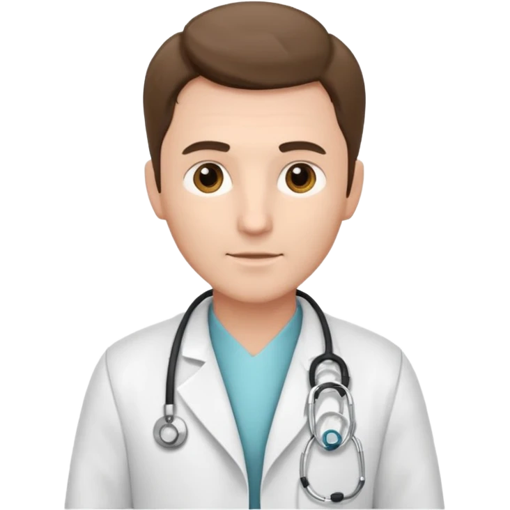 Cardiac sonographer male long white coat or scrubs emoji