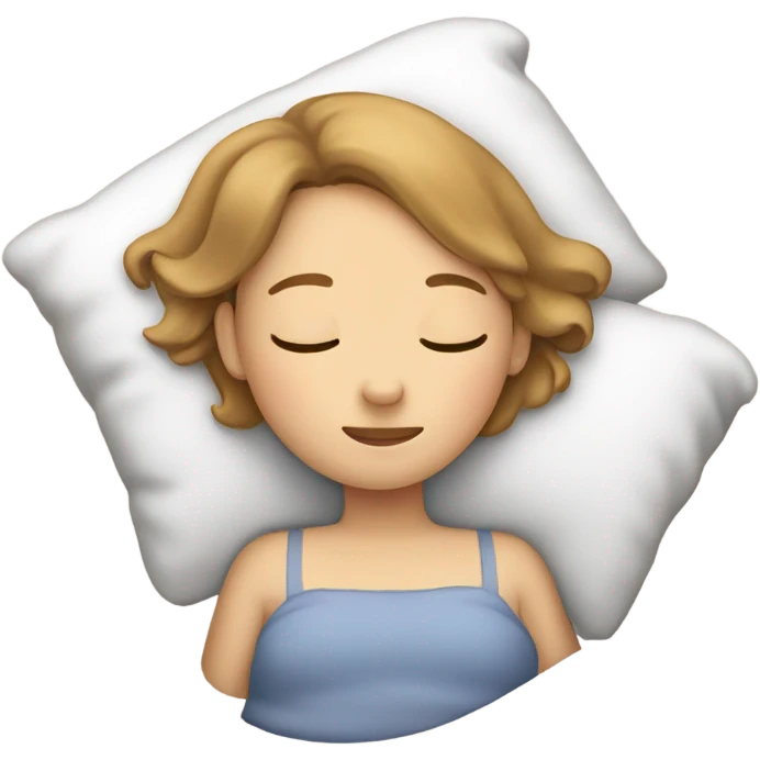 Light brown haired girl, sleeping on bed emoji