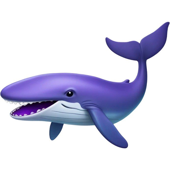 Blue whale purple, open mouth emoji