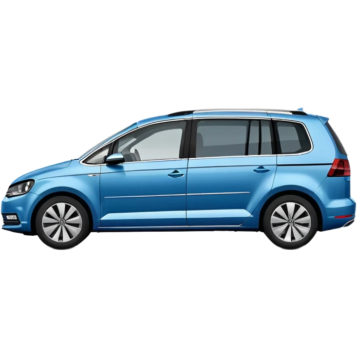 Blue VW Touran family car from side view emoji