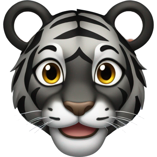 Black tiger with Disney ears emoji