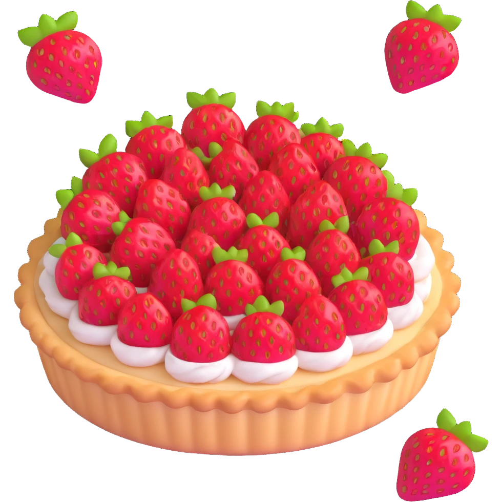 strawberry tart seen from above emoji