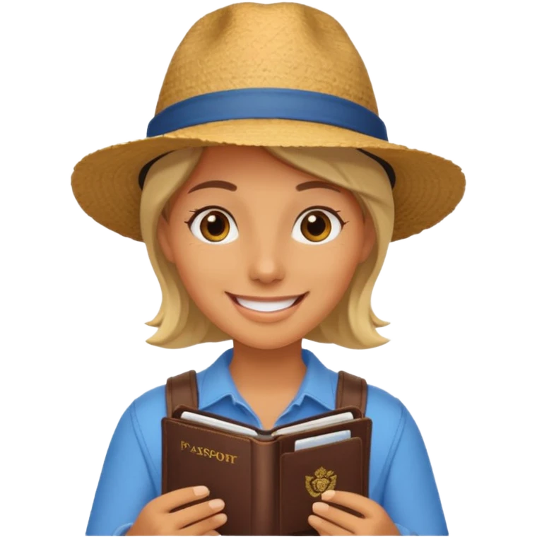 Traveler character with passport emoji