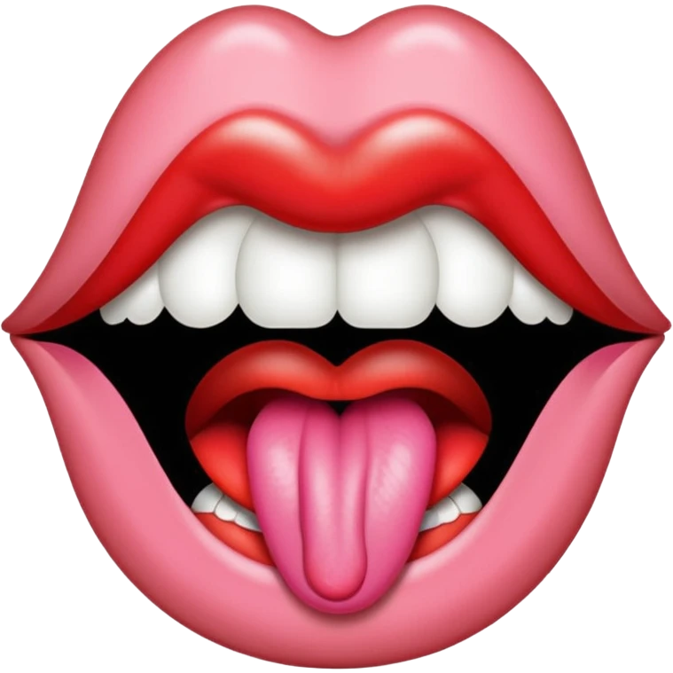 a mouth with its tongue sticking out, referencing the Rolling Stones album emoji