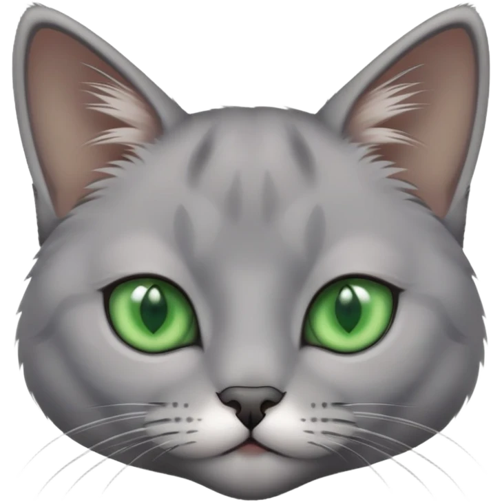 gray cat with small close-set green eyes emoji