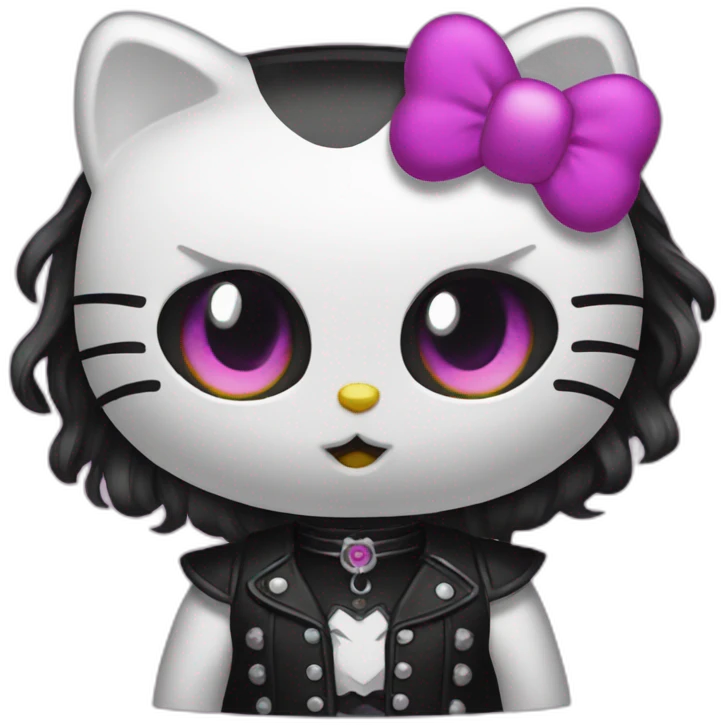 Hello kitty Goth emoji
