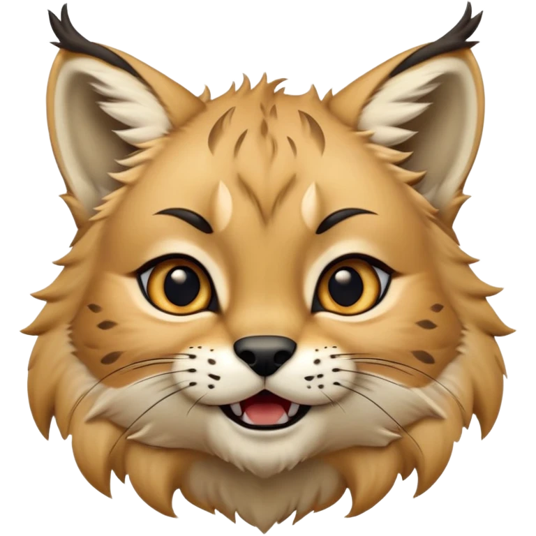 Cinematic-realistic cute-Lynx-Portrait-Emoji – Head tilted dramatically with an exaggeratedly amused expression, featuring a thick, tufted golden-brown coat with striking black ear tufts, wide, expressive amber eyes filled with playful disbelief. zoomed out to show shoulders emoji
