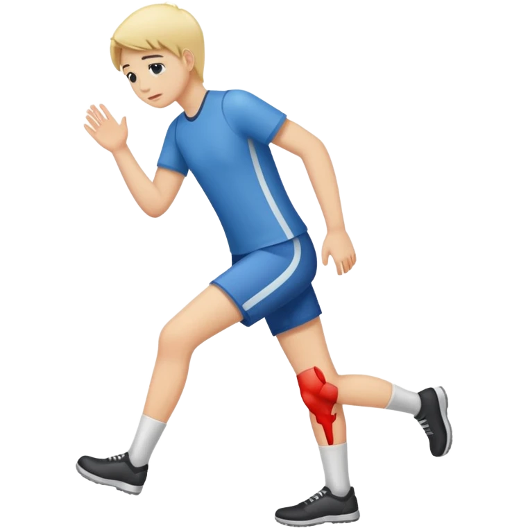 сделай на белом фото эмодзи человечек с травмой ноги emoji