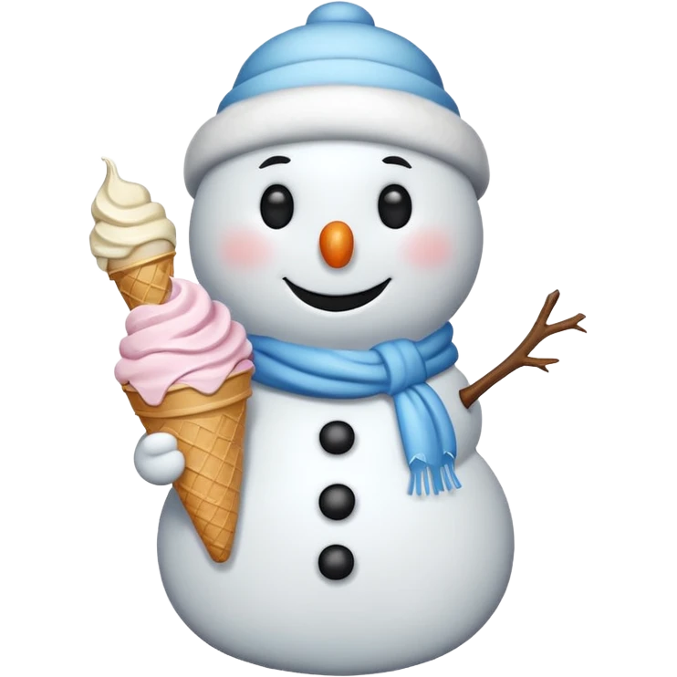 snowman with ice cream  emoji