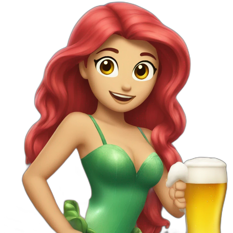 ariel with a beer emoji