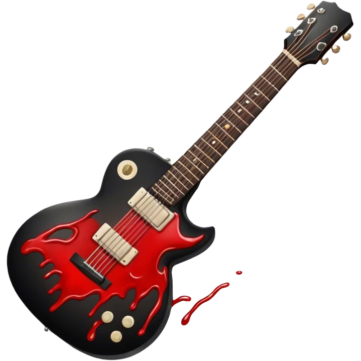 Black guitar with blood dripping from it  emoji