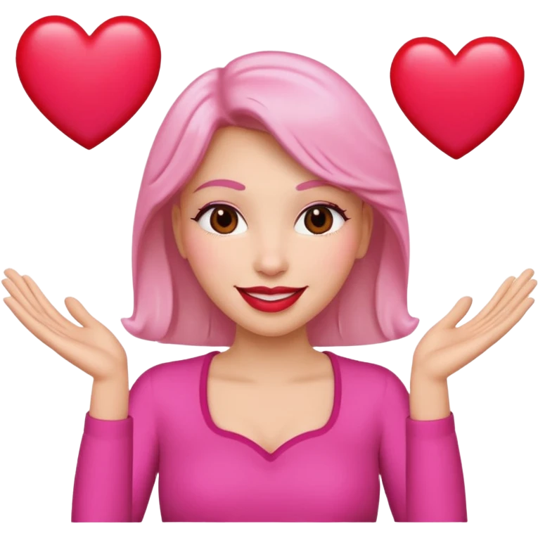 smiling face with two hands gesturing a heart emoji