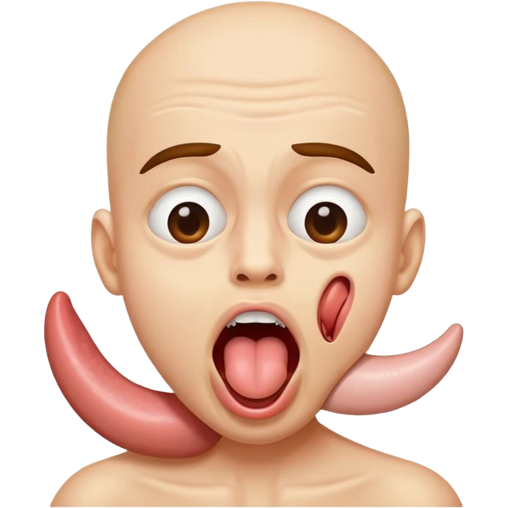 Human choking with one eye winked and other wide open with tongue out emoji