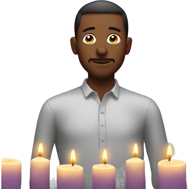 man looking at candles  emoji