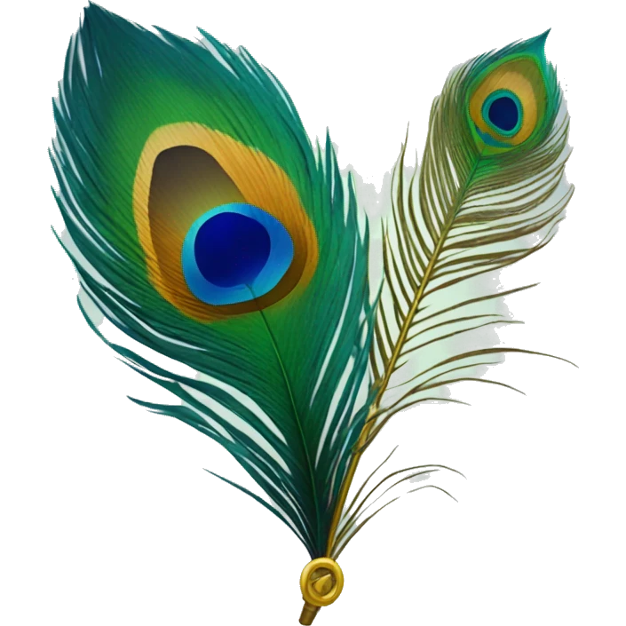Peacock feather and lord Krishna emoji