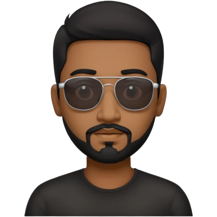 Indian man with  black hair and Goatee and black sunglasses emoji