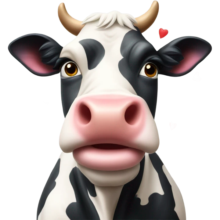 cow with love hearts  emoji