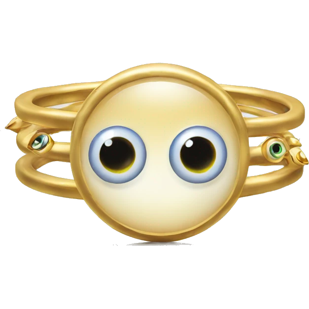 very thin gold ring studded with eyeballs emoji