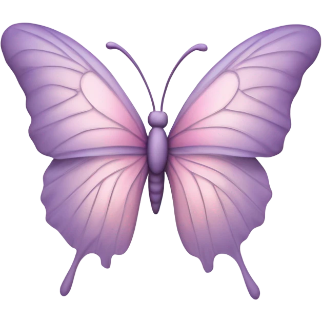 A delicate butterfly with pastel pink and lilac wings resting on a soft satin ribbon. emoji