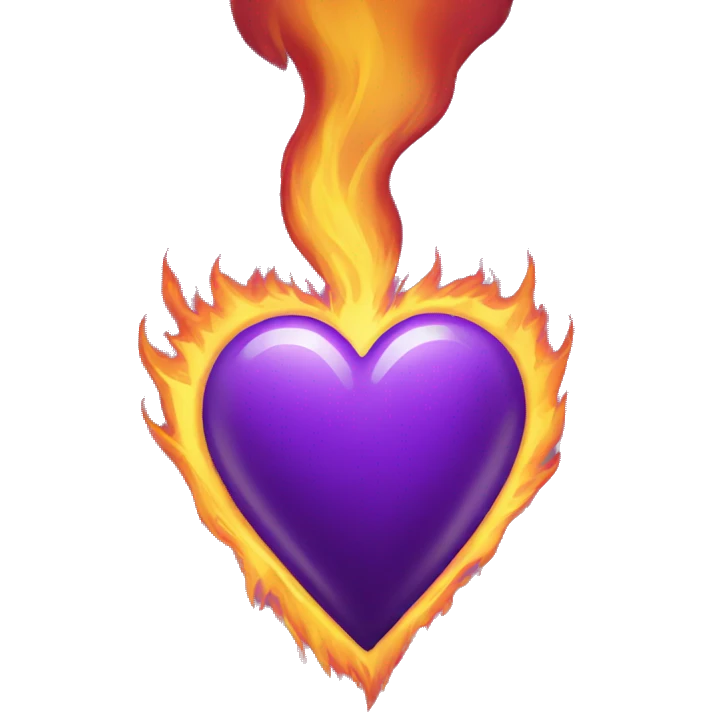 Purple heart on fire emoji